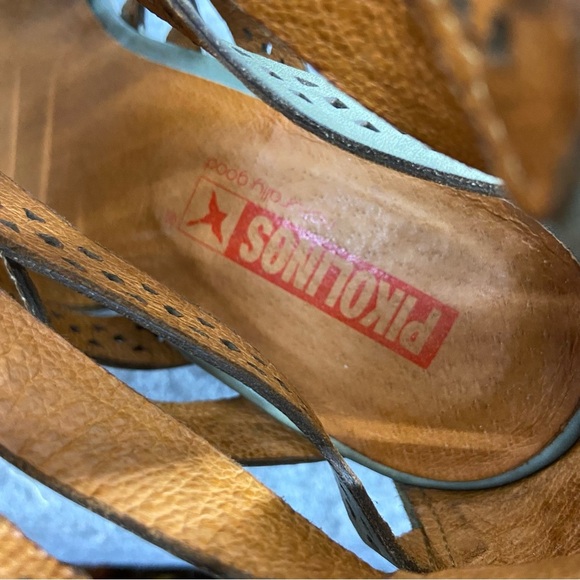 Pikolinos Super Soft Green Leather Gladiator Strappy Heels Women’s Size 8-8.5 - Picture 11 of 12